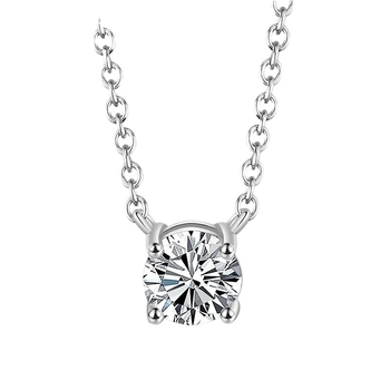 Meidi ogrlica od 925 srebra, pozlaćena 14K, dijamant od 1 karata, četveroprugasti prong, geometrijski lanac s križem, japanski/korejski stil