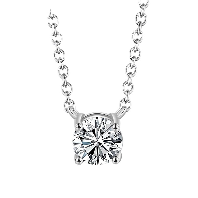 Meidi ogrlica od 925 srebra, pozlaćena 14K, dijamant od 1 karata, četveroprugasti prong, geometrijski lanac s križem, japanski/korejski stil