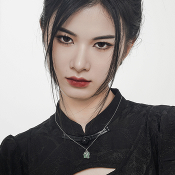 Colier cu pandant Dongling Jade, argint 925, jade încrustat, lungime lanț 41–50 cm, lanț clasic