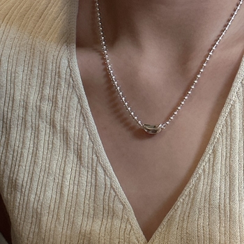 Colier din argint 925, stil coreean, design geometric, lanț 43 cm, greutate 9,2 g