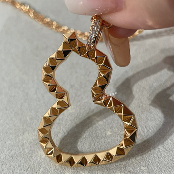 Colier din argint 925, cu pandantiv gol în formă de dovleac, lanț O, 6 g