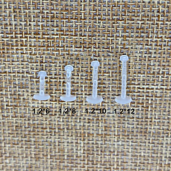 Akrila lūpu pīrsingi ar ģeometrisku T formas dizainu, 100% akrils, injekcijas liešana