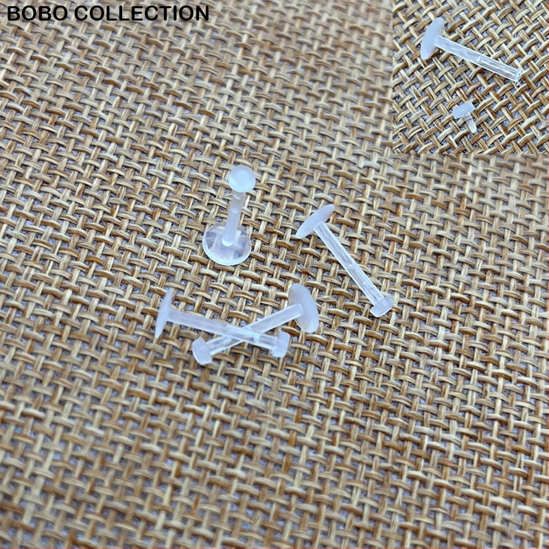 Akrila lūpu pīrsingi ar ģeometrisku T formas dizainu, 100% akrils, injekcijas liešana