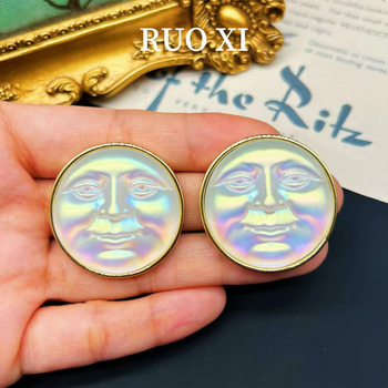 Cercei - placare cu aur pe aliaj, design cu personaj de desene animate și geometric, stil antic-retro artistic (Material: aliaj; Tratament: placare cu aur; Modelare: personaj de desene animate, tip geometric; Potrivit pentru: femei)