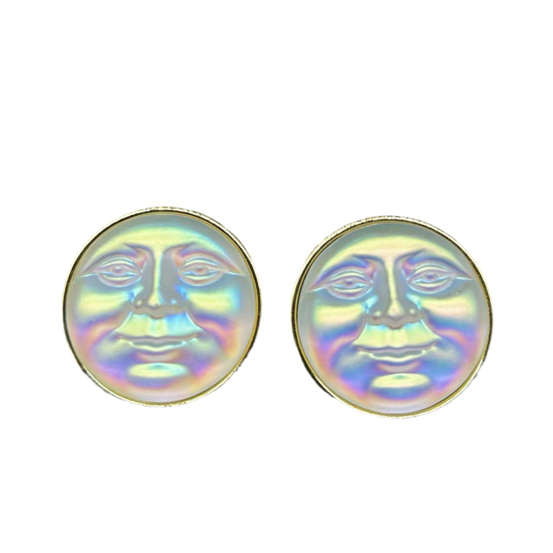 Cercei - placare cu aur pe aliaj, design cu personaj de desene animate și geometric, stil antic-retro artistic (Material: aliaj; Tratament: placare cu aur; Modelare: personaj de desene animate, tip geometric; Potrivit pentru: femei)