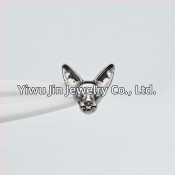 Piercing do pery – Titanová zliatina, dizajn Sphynx mačky, motív hlavy mačky, mikro nastavenie, unisex punk
