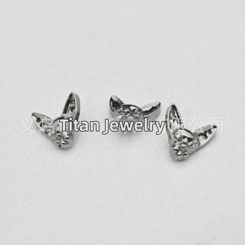 Piercing do pery – Titanová zliatina, dizajn Sphynx mačky, motív hlavy mačky, mikro nastavenie, unisex punk