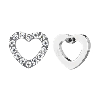 Bijuterii piercing inimă din aliaj de titan cu zirconiu, lustruite, unisex, stil vintage, filet 0,9 mm, F136