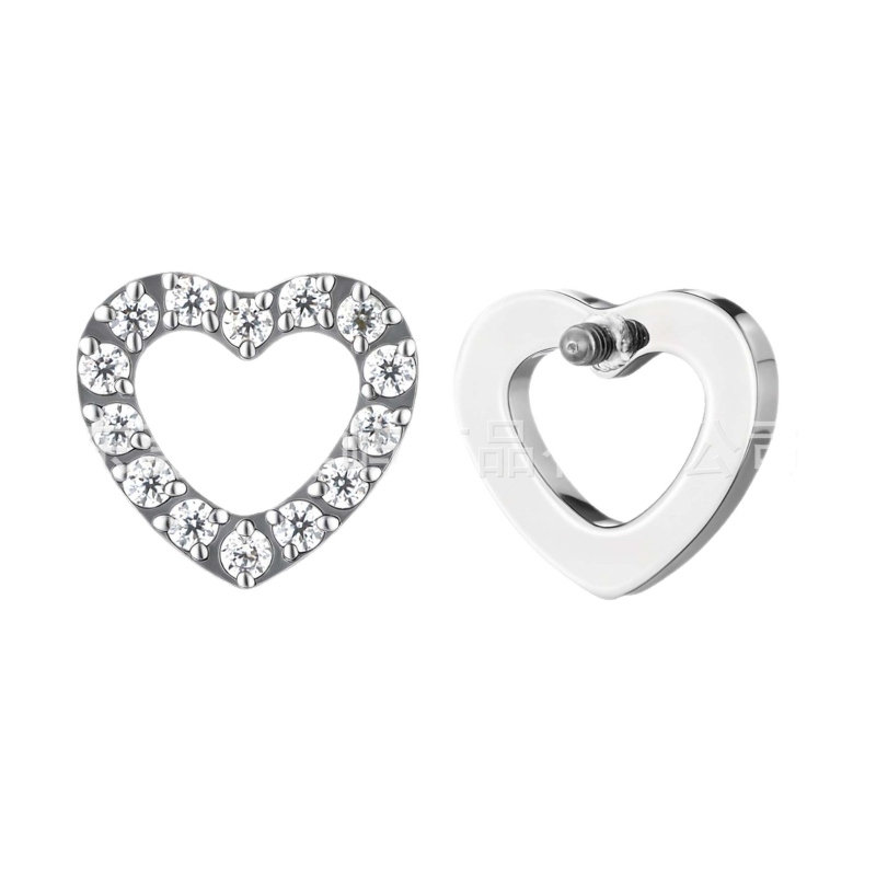 Bijuterii piercing inimă din aliaj de titan cu zirconiu, lustruite, unisex, stil vintage, filet 0,9 mm, F136