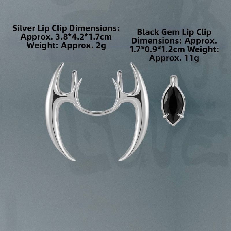 Set klipsov na pery s drahokamami, 2-dielny, meď, elektroplating, geometrický unisex štýl