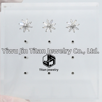 Titāna sakausējuma ausu pīrsings ar ziedu formu, mikro iestatīšana, universāls, Princesses sērija