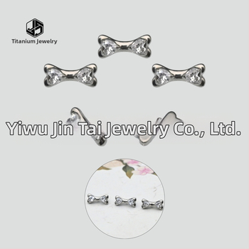 Lūpu pīrsings ar suņa kaula formas un cirkoniem, titāna saka ASTM F-136, mikropavēšanas apdare, Zootopia sērija