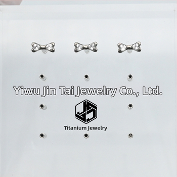 Lūpu pīrsings ar suņa kaula formas un cirkoniem, titāna saka ASTM F-136, mikropavēšanas apdare, Zootopia sērija