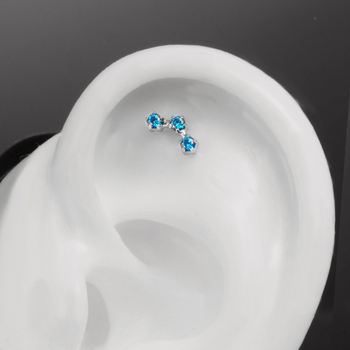 Bijuterii de piercing: aliaj de titan, inimă în formă, cristale zircon, gravate, stil unisex desen animat