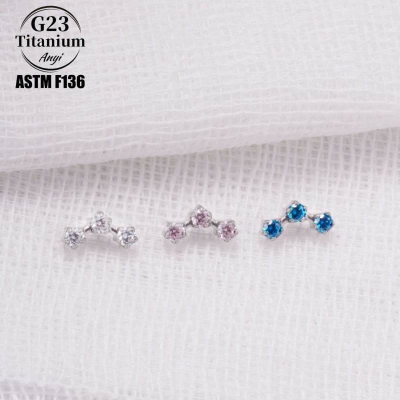 Bijuterii de piercing: aliaj de titan, inimă în formă, cristale zircon, gravate, stil unisex desen animat