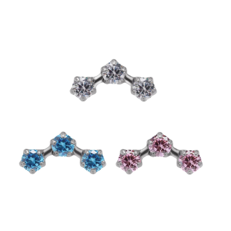 Bijuterii de piercing: aliaj de titan, inimă în formă, cristale zircon, gravate, stil unisex desen animat