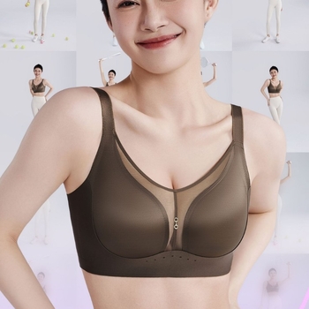 Seamless Sports Bra με Push-Up, έλεγχο πλευρικού στήθους, 3/4 Cup, Ultra-Thin Molded Cup, πίσω κούμπωμα τεσσάρων σειρών