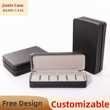PU кожена кутия за съхранение на часовници с цип – преносима и лека, 6/10/12 отделения