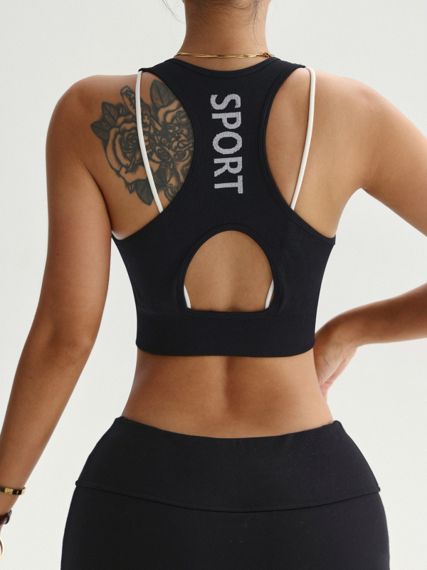 Ženski top za jogu, tijesan kroj, brzo suši, prozračan, lijep leđa dizajn; materijal 90% najlon, 10% spandeks