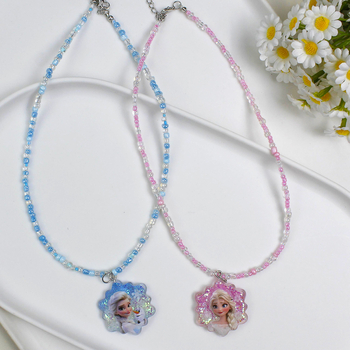 Gyerekeknek szóló nyaklánc – kézzel készített Tinghan, műanyag/gyanta, karikatúra alakú medál, golyós lánccal