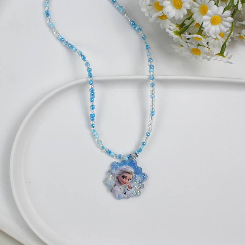 Gyerekeknek szóló nyaklánc – kézzel készített Tinghan, műanyag/gyanta, karikatúra alakú medál, golyós lánccal