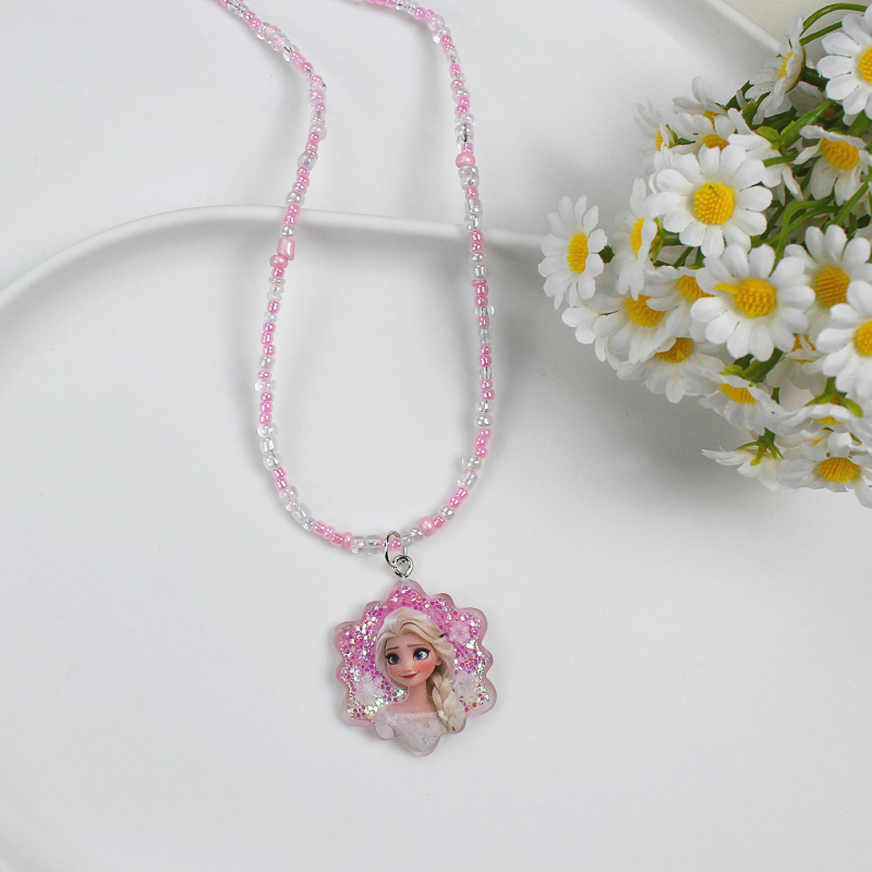 Gyerekeknek szóló nyaklánc – kézzel készített Tinghan, műanyag/gyanta, karikatúra alakú medál, golyós lánccal