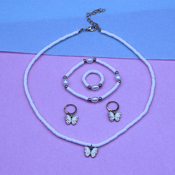 Colier cu pandantiv fluture, făcut manual, lanț tip cutie, pandantiv din aliaj, lungime 21–50 cm, seria Prințesa, pentru vârste 6–10 ani și peste