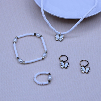 Colier cu pandantiv fluture, făcut manual, lanț tip cutie, pandantiv din aliaj, lungime 21–50 cm, seria Prințesa, pentru vârste 6–10 ani și peste