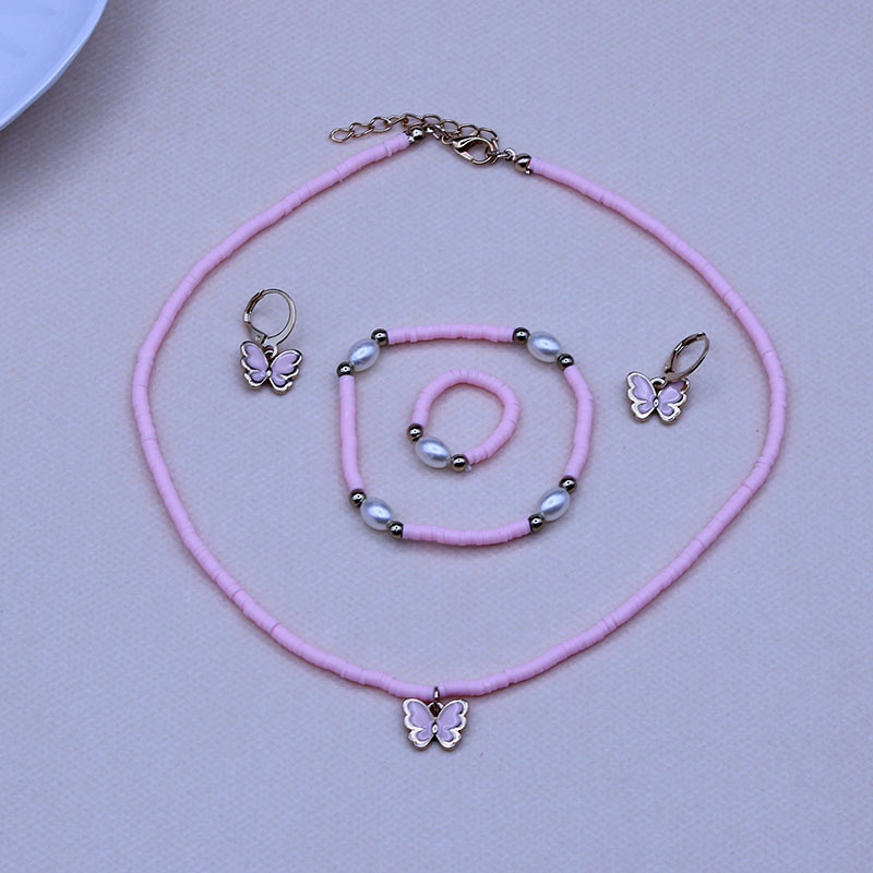 Colier cu pandantiv fluture, făcut manual, lanț tip cutie, pandantiv din aliaj, lungime 21–50 cm, seria Prințesa, pentru vârste 6–10 ani și peste