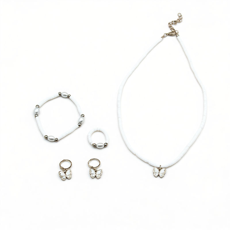 Colier cu pandantiv fluture, făcut manual, lanț tip cutie, pandantiv din aliaj, lungime 21–50 cm, seria Prințesa, pentru vârste 6–10 ani și peste