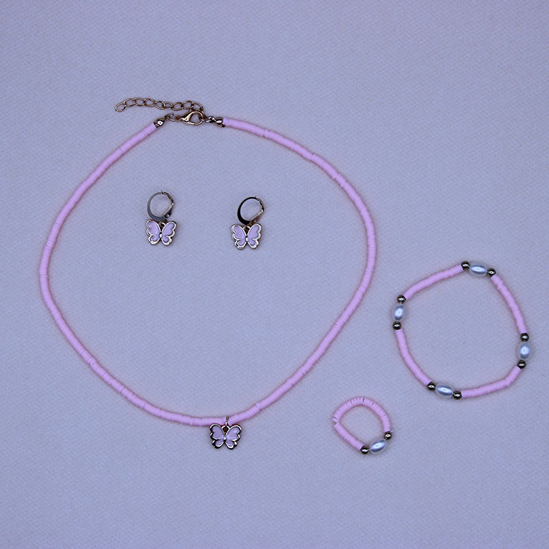 Colier cu pandantiv fluture, făcut manual, lanț tip cutie, pandantiv din aliaj, lungime 21–50 cm, seria Prințesa, pentru vârste 6–10 ani și peste