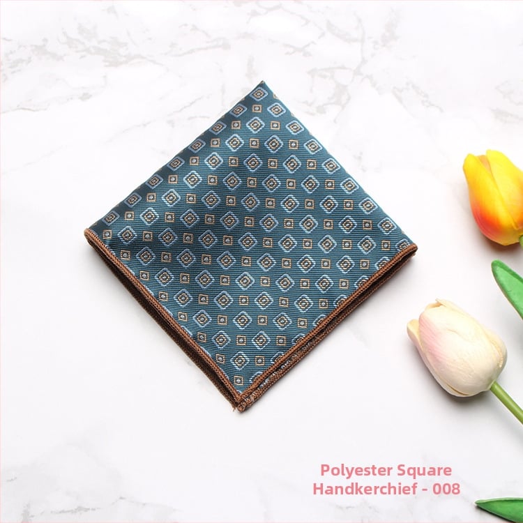 Vyrų kišeninė servetėlė – madingas stilius, poliesteris, džakardo audinys, raštas: taškeliai, dryželiai, lapai