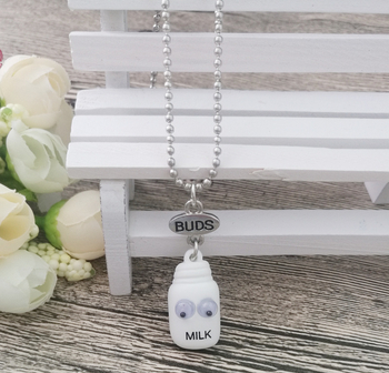 Огърлица с висулка от смола във формата на храна, детски стил, верижка с мъниста, дължина 21–50 см