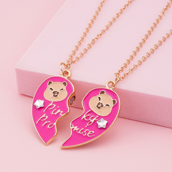 Детско колие с капибара – карикатурен стил, сплав, никелиране, стандартна верижка, форма животно (капибара)