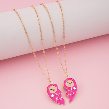 Детско колие с капибара – карикатурен стил, сплав, никелиране, стандартна верижка, форма животно (капибара)