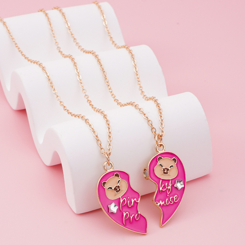 Детско колие с капибара – карикатурен стил, сплав, никелиране, стандартна верижка, форма животно (капибара)