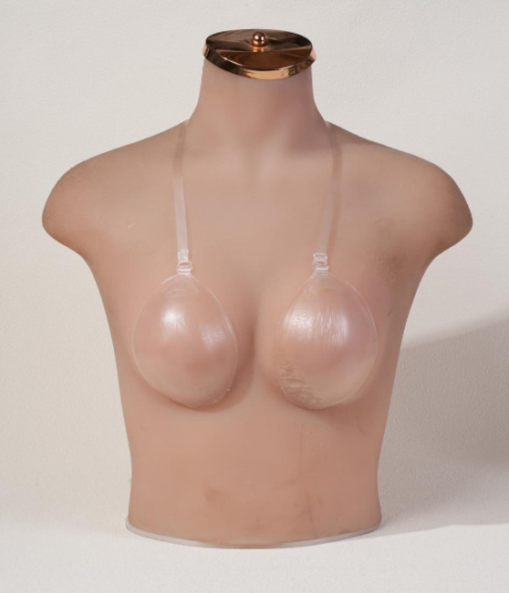 Női szilikon mellbetét, összegyűjtő és láthatatlan hatású, normál vastagságú, fényes felületű, minimalist stílus