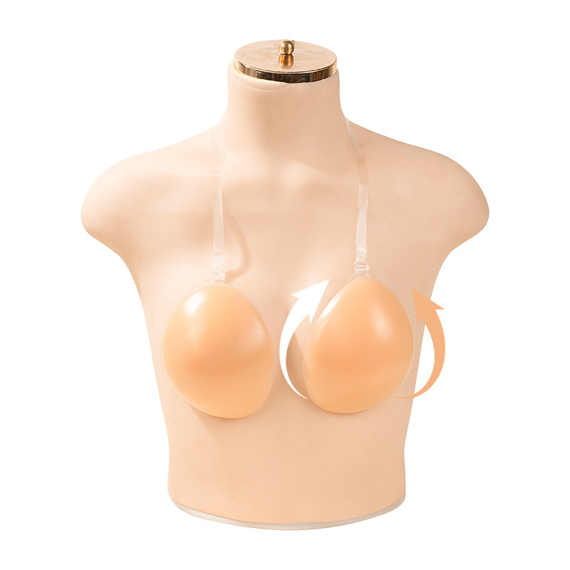 Női szilikon mellbetét, összegyűjtő és láthatatlan hatású, normál vastagságú, fényes felületű, minimalist stílus