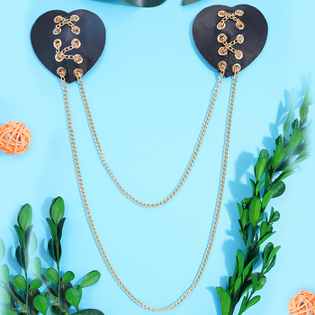 PU odinės spenelių grandinėlė su metalo dekoru, seksualus gotikinio stiliaus krūtinės pleistras moterims, tinkamas vakarėliams ir muzikos festivaliams