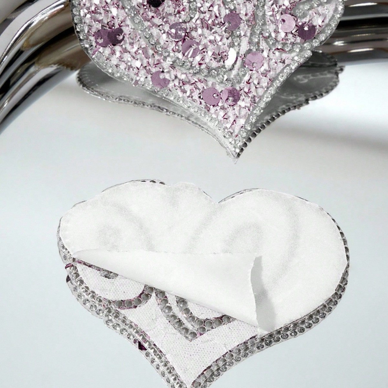 Silicone spenelių pleistrai širdies formos, ploni, kvėpuojantys, nematomi, siuvinėjimo detalė