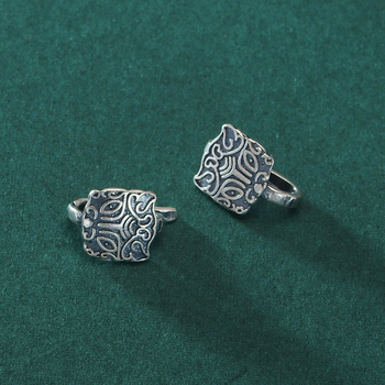 Spona za užad s motivom Taotie božanstvene zvijeri, 925 srebra, retro završetak, kineski stil