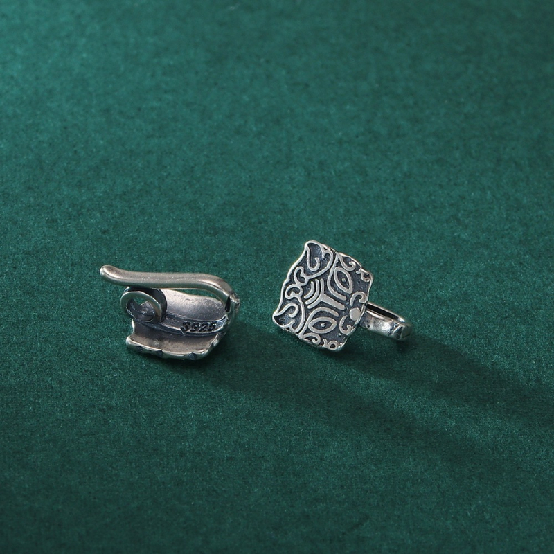 Spona za užad s motivom Taotie božanstvene zvijeri, 925 srebra, retro završetak, kineski stil