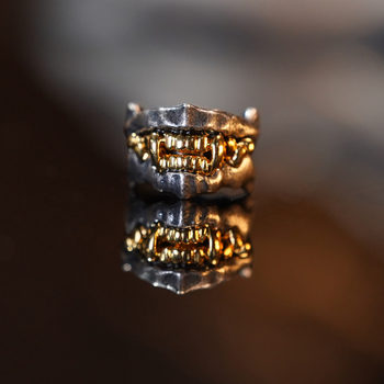 DIY bakreni komponent za narukvicu sa zubnim uzorkom, elektroplatirano, retro stil