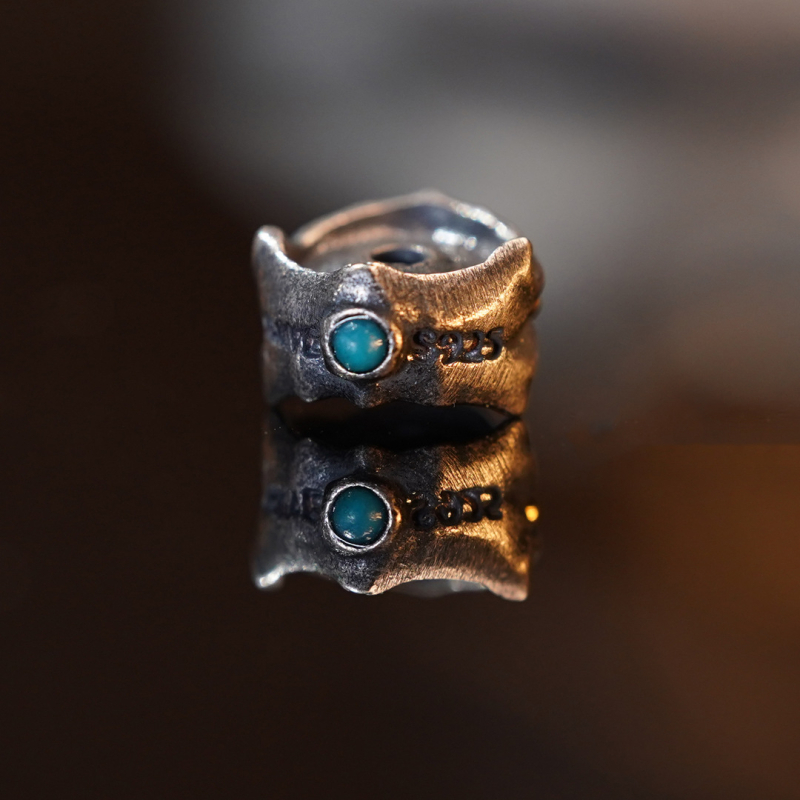 DIY bakreni komponent za narukvicu sa zubnim uzorkom, elektroplatirano, retro stil