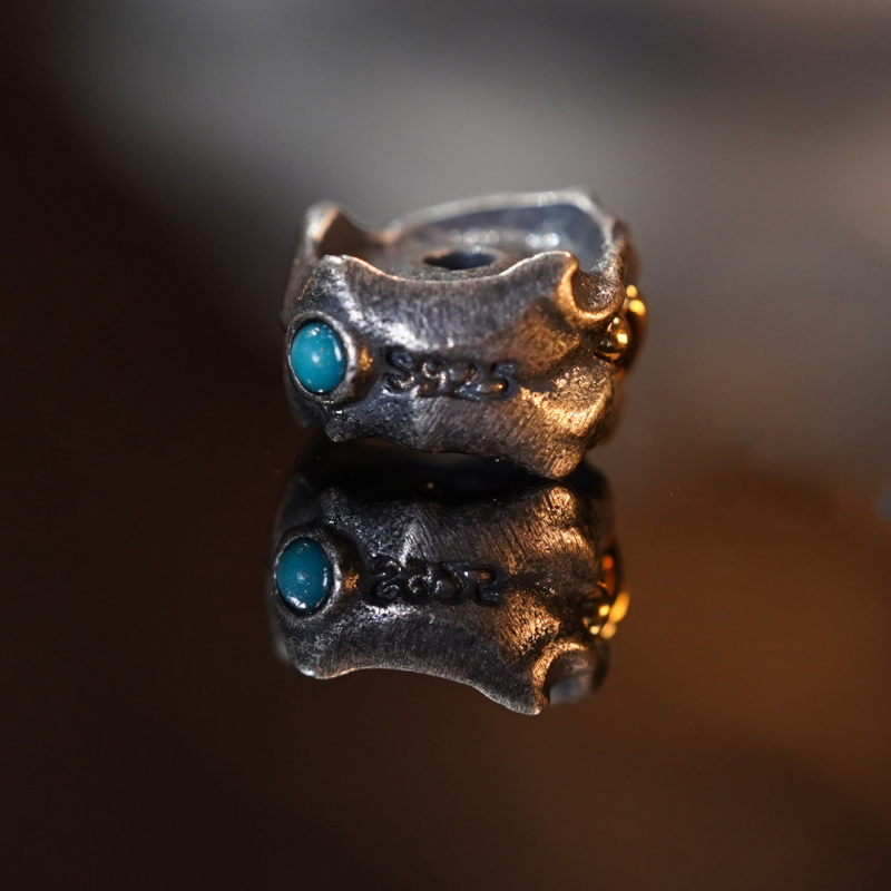 DIY bakreni komponent za narukvicu sa zubnim uzorkom, elektroplatirano, retro stil