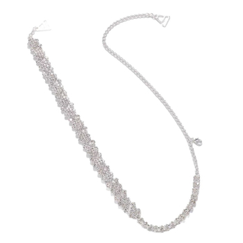 Nailoninė pečių grandinė su rombiniais deimantais elegantiškiems vakarinėms drabužiams