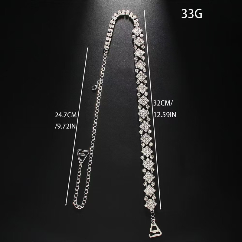 Nailoninė pečių grandinė su rombiniais deimantais elegantiškiems vakarinėms drabužiams