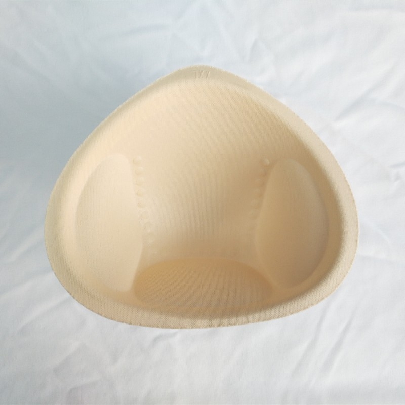 Liemenėlės įdėklas trikampio formos, medvilnės, storas, skirtas krūtinės aukščiui padidinti