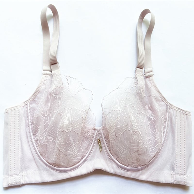 Sutien cu cupă urechi de iepure, cupe ultra-subțiri, dantelă, închidere spate cu trei rânduri