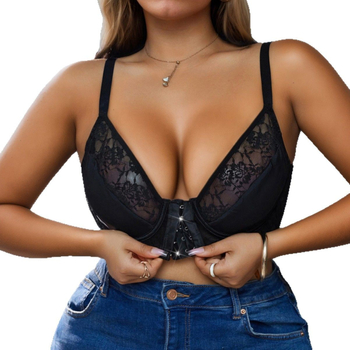 Liemenėlė su plieno atrama, pilnas kaušelis ir plonas modelis, pagrindinė medžiaga: nailonas, nėrinių